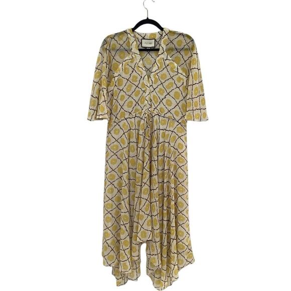 Alexis Sania Handkerchief Dress In Yellow And White Flowy Size Small - Picture 4 of 13